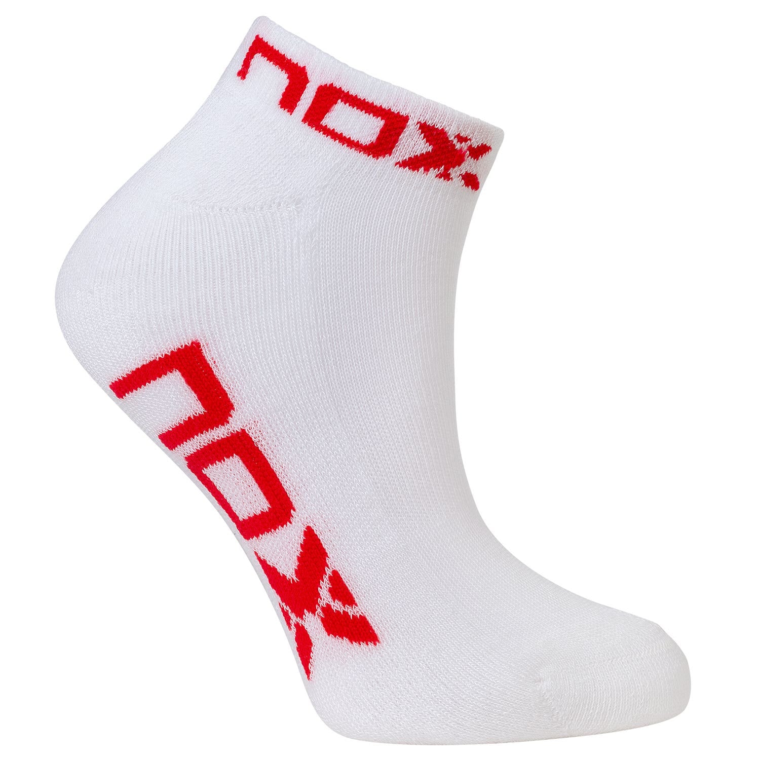 BAG OF 6 UNITS. NOX ANKLE SOCKS WHITE WITH RED LOGO WOMEN'S