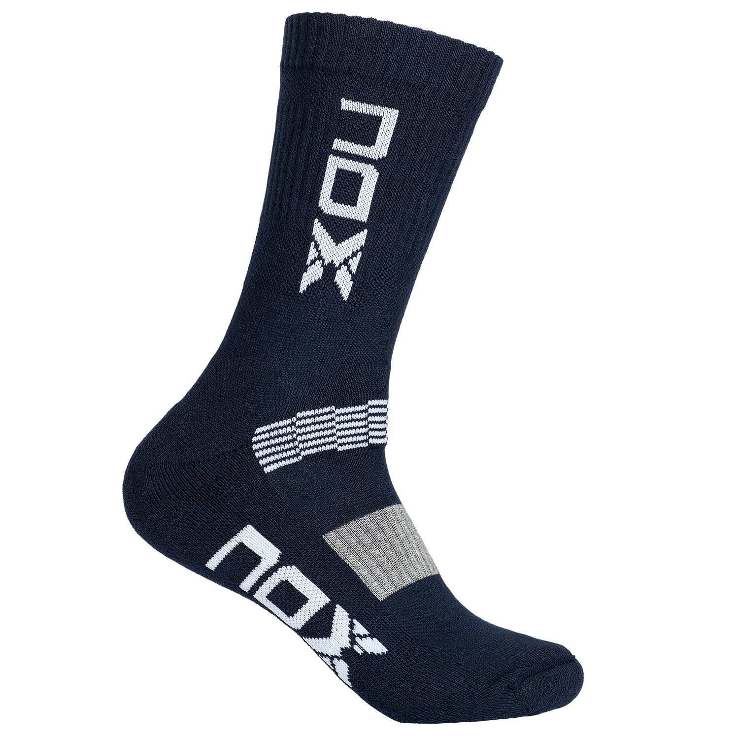 NOX BLUE MID-CUT TECHNICAL SOCKS WITH WHITE VERTICAL LOGO