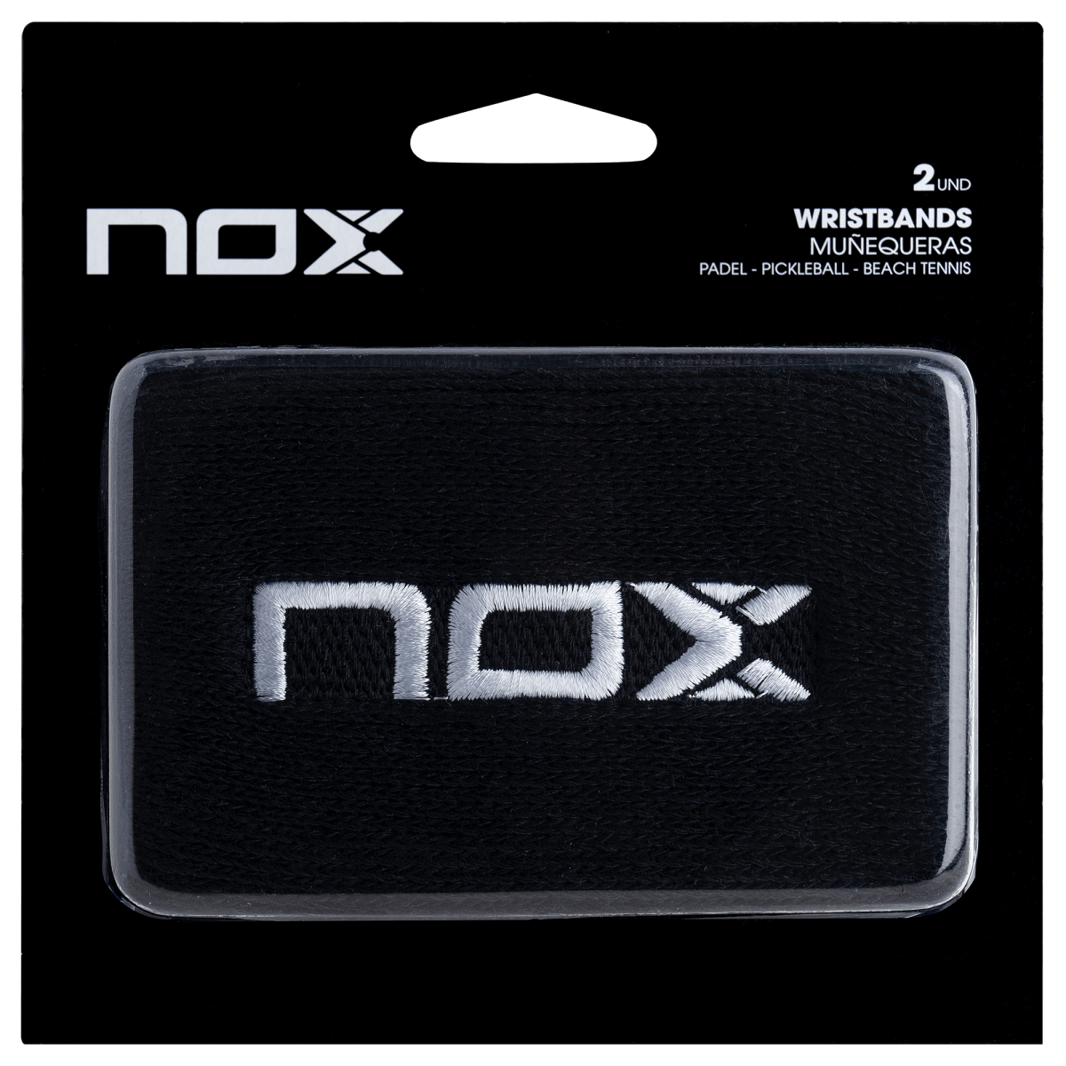 Caja de 6 Uds. - Muñequeras Deportivas Negro/Blanco (2 Uds/Blíster) - NOXmuñequerasBolsas/Cajas MKP