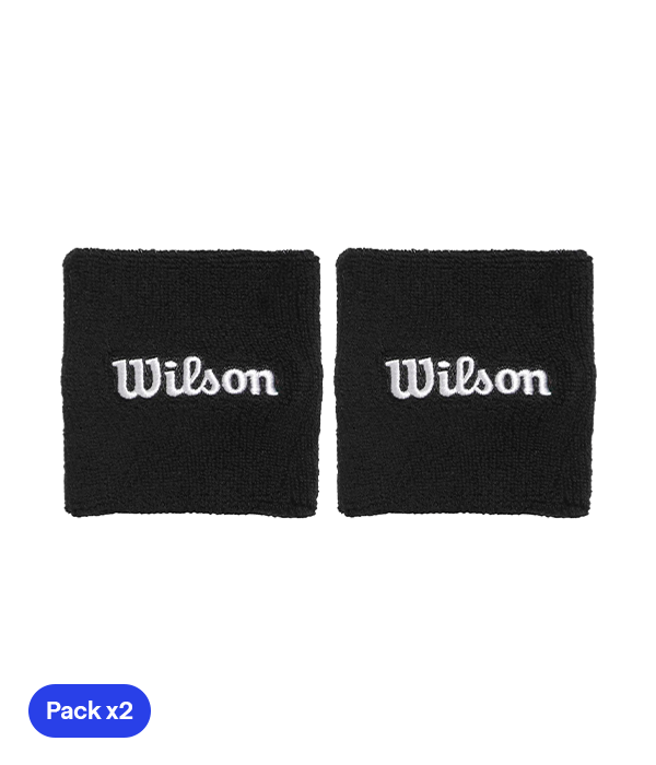Muñequeras Cortas Wilson Negro 2025 (x2)