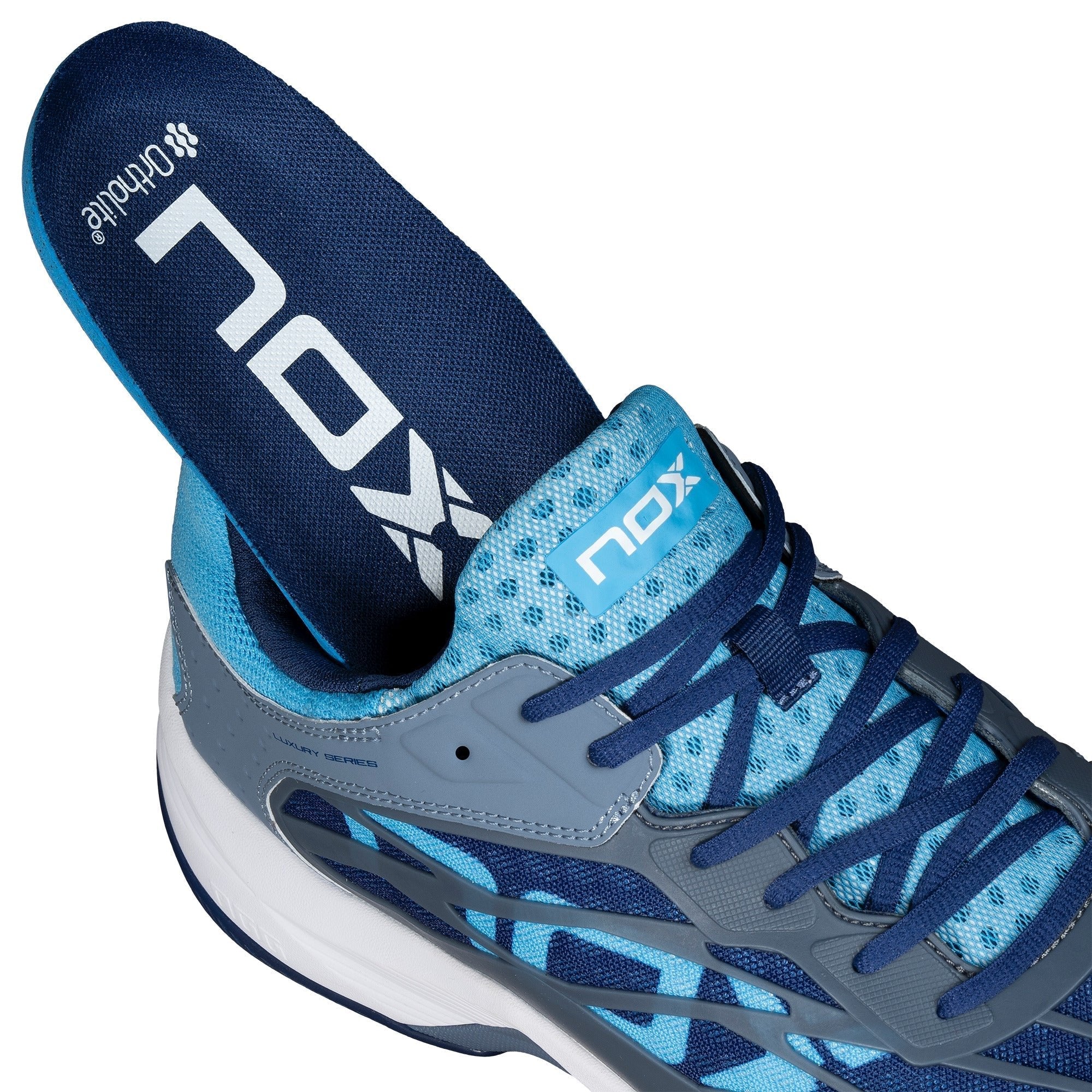 Zapatillas de pádel Nox AT10 LUX Piedra/Azul bonnie - NOX2024Zapatillas
