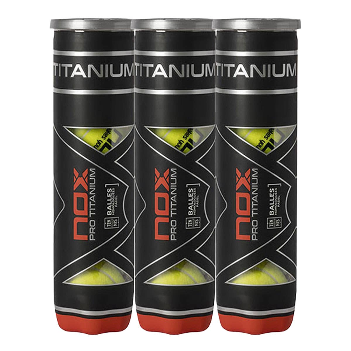 TRIPACK OF CANS OF 4 NOX PRO TITANIUM BALLS