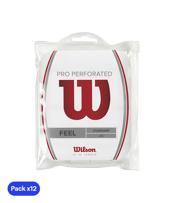 Overgrips Wilson Pro Perforados Feel Blancos (Pack x12)