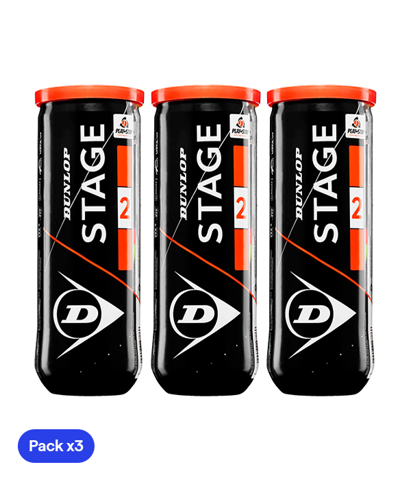 Dunlop Stage 2 Yellow/Orange Tennis Balls (Pack of 3)