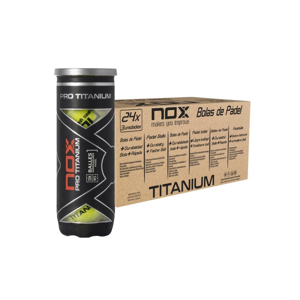 NOX 24-BOX PADEL BALL CASE PRO TITANIUM 3-BALL CONTAINER