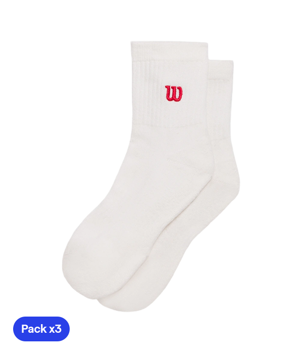 Calcetines Wilson Quarter Top Bright White (Pack x3) 2025