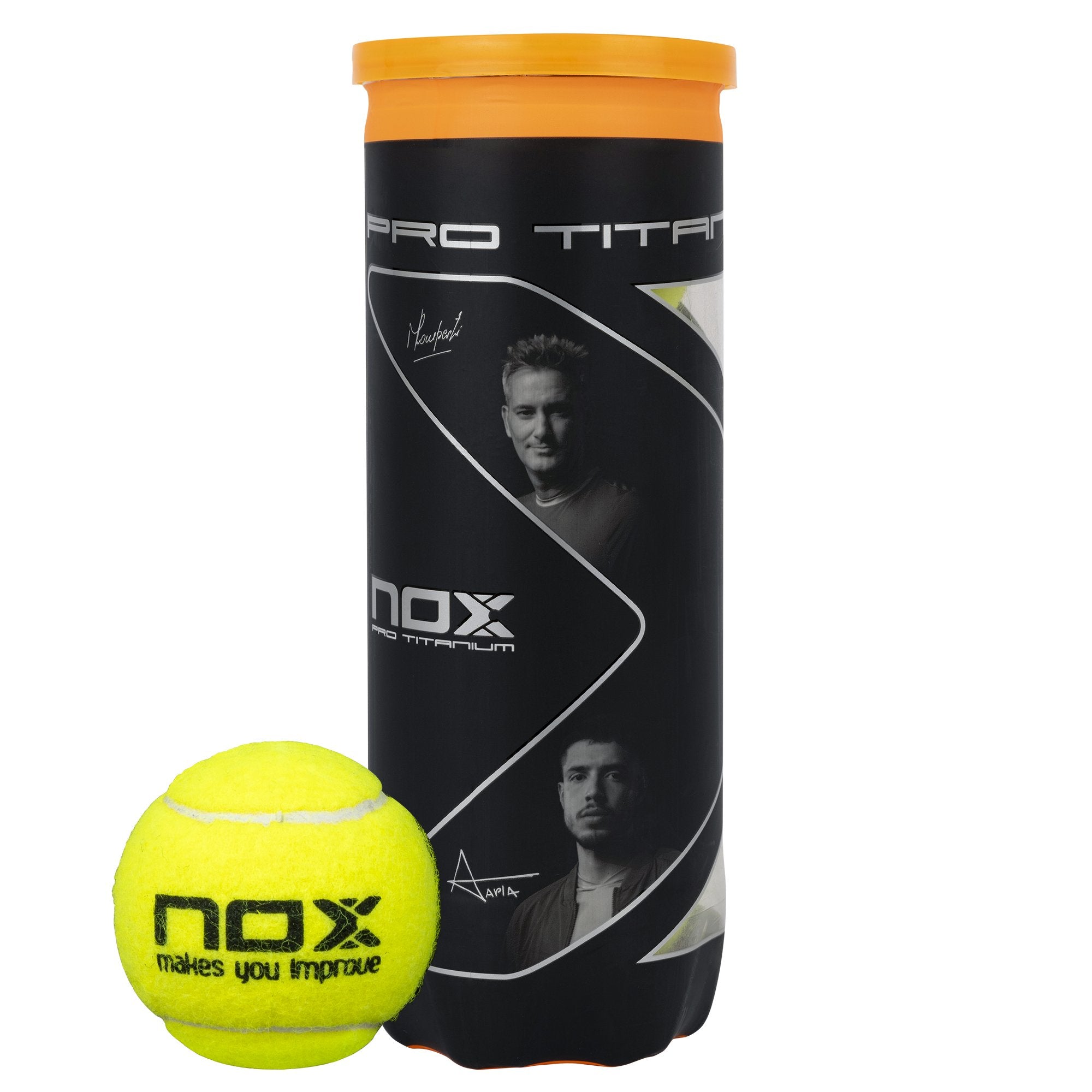 Bote de 3 pelotas de pádel PRO TITANIUM - NOXpadelBolas