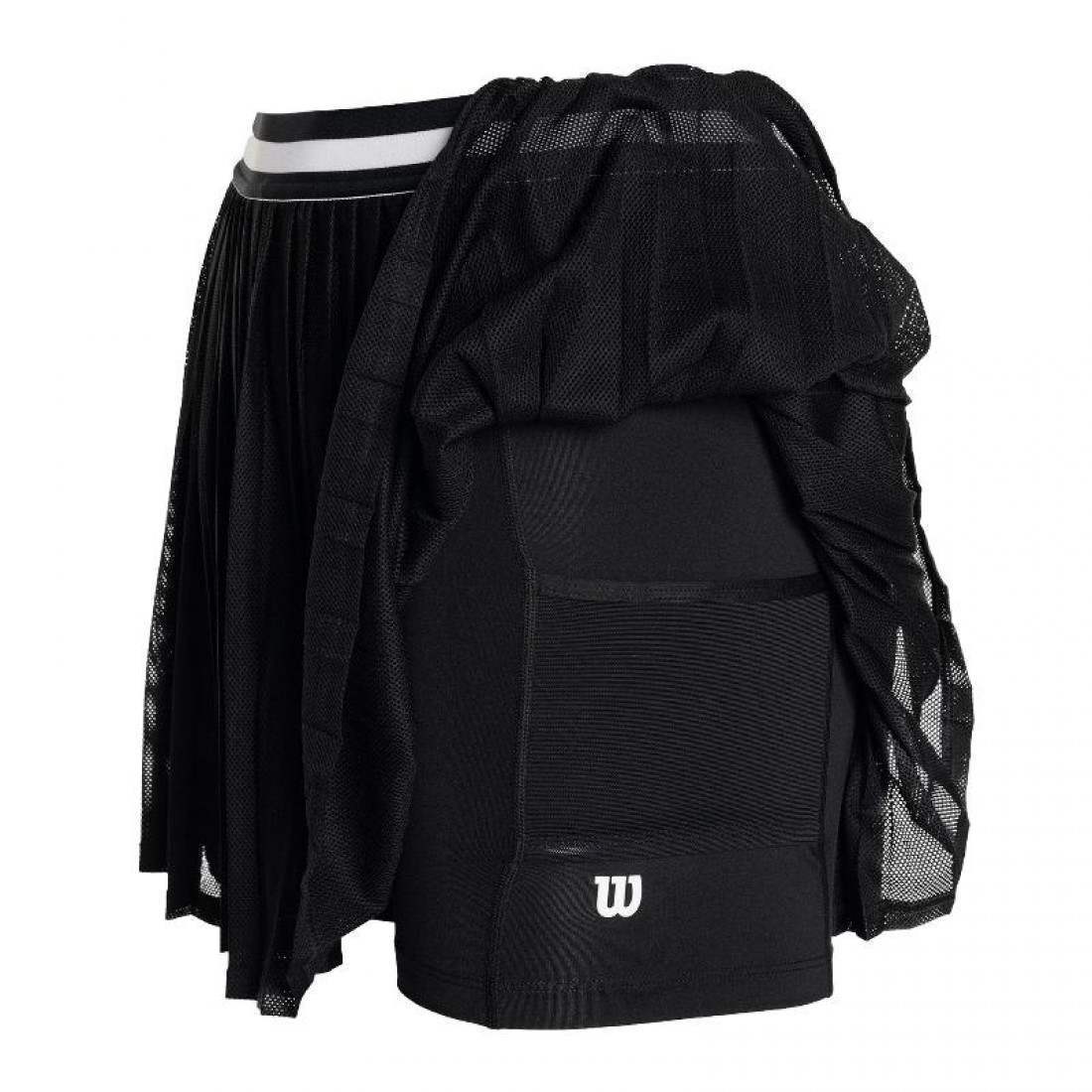 Falda Wilson Team Pleated Negro Mujer