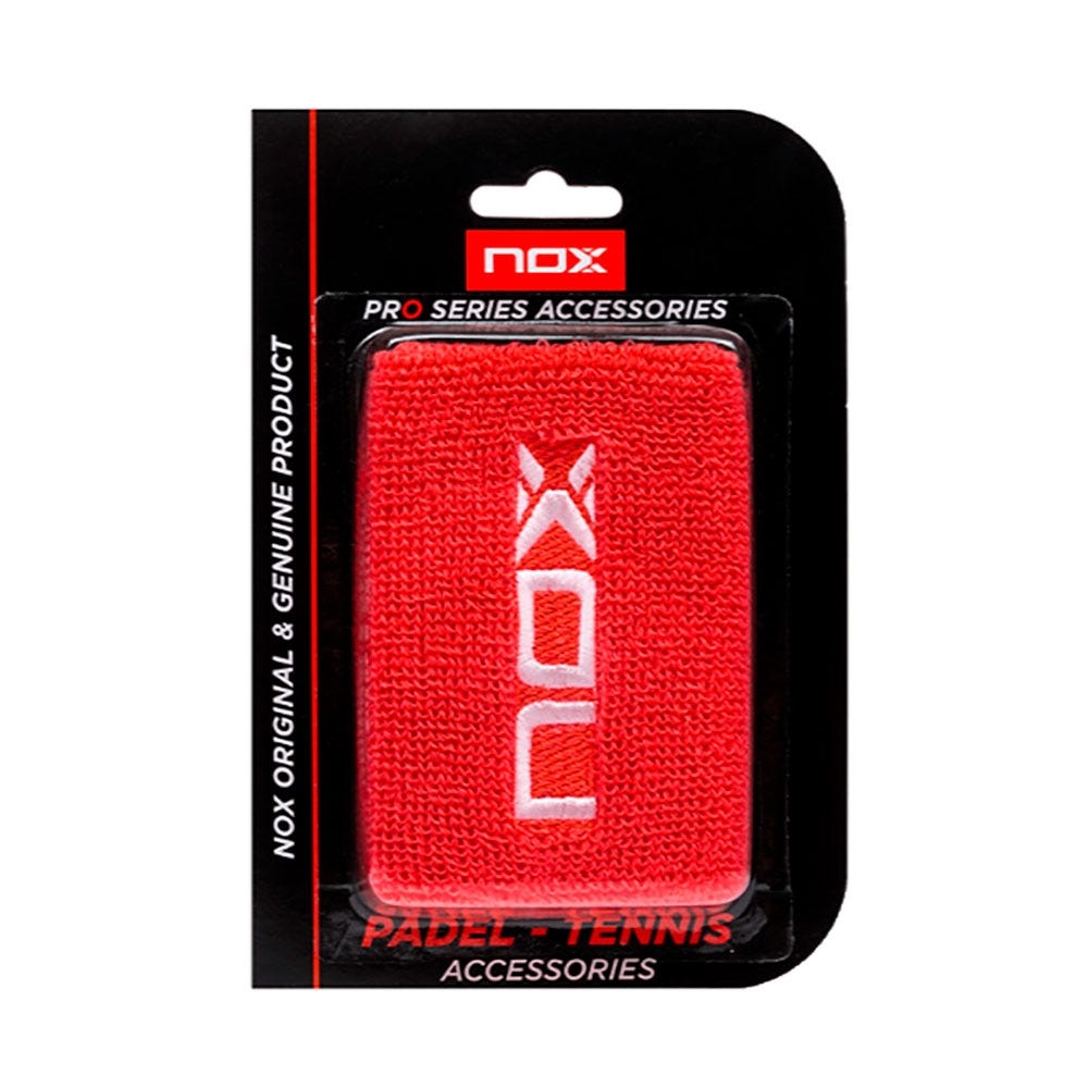 BLISTER (2 UNITS) NOX RED WRIST BAND WITH WHITE LOGO MUROBL2UD