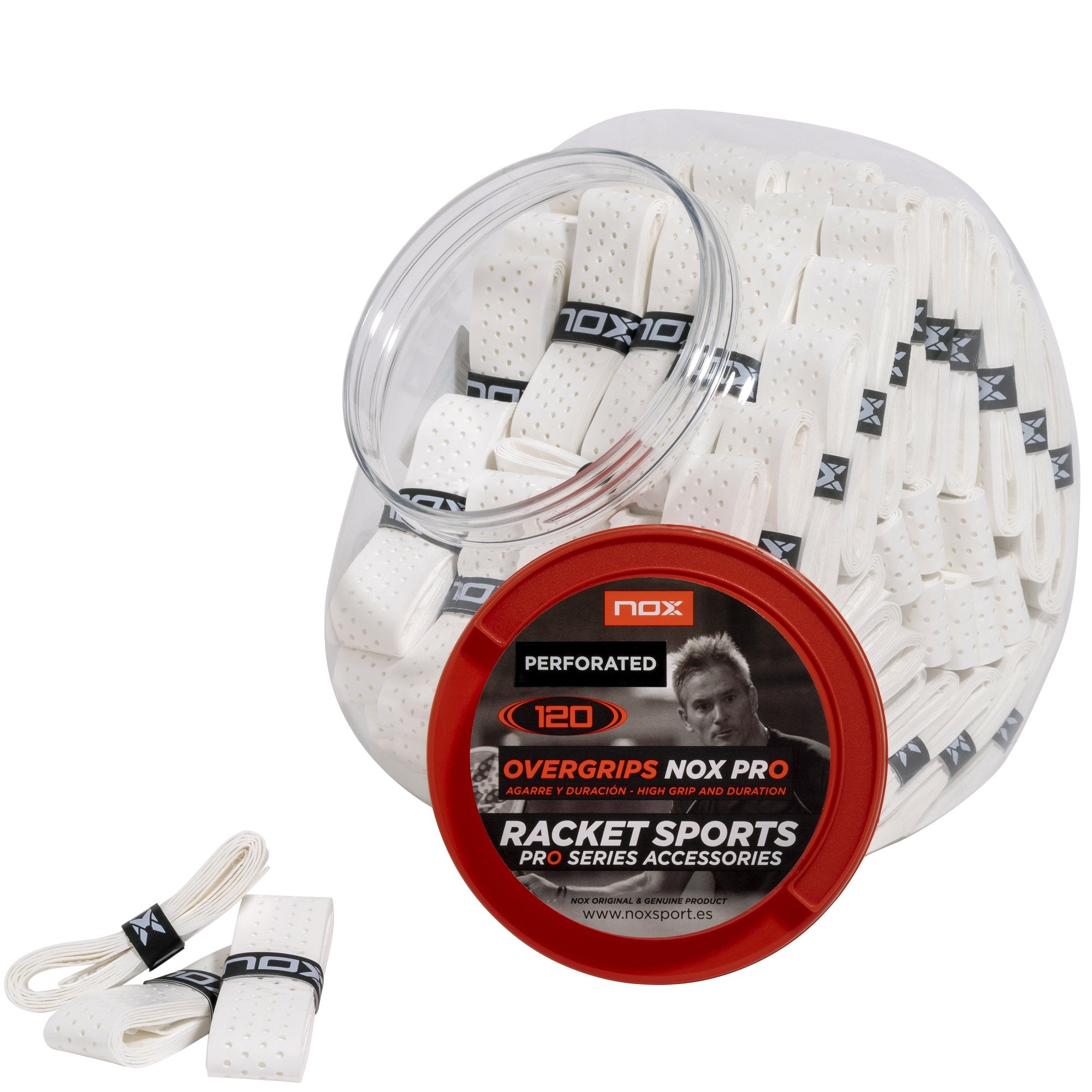 Overgrip pádel PRO blanco microperforado (tambor 120 unidades) - NOXovergripsOvergrips